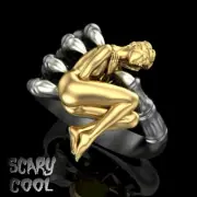 New Woman in the Claws Hand Halloween Gothic Gold Silver Mens Ring