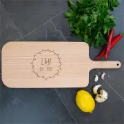 Wreath Personalised Wooden Cheese Board