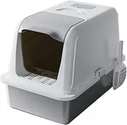 Stainless Steel Cat Litter Box Large Enclosed High-Sided Litter Pan with Removable Lid Odor Free Pet Toilet Supplies