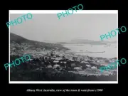 OLD POSTCARD SIZE PHOTO OF ALBANY WEST AUSTRALIAVIEW OF TOWN & WATERFRONT 1900