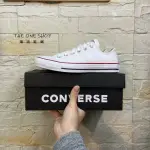 THEONESHOP CONVERSE CHUCK TAYLOR 基本款 白色 紅邊 低筒 荔枝紋 皮革 132173C