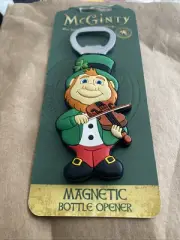 McGinty Irish Leprechaun With Fiddle Magnetic Bottle Opener Irish Memories New