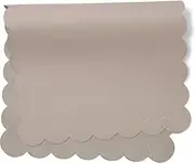 Ava + Oliver Vegan Leather Baby Changing Mat (16 X 30 in) - Multipurpose Wipeable and Portable Diaper Mat - Foldable Travel Changing Pad (Grey Scallop)
