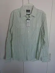 MARC ECKO MEN'S LS/ROLL UP SLEEVE-STRIPED-M-NWT-ORIG. $64-100% COTTON-LIGHT-NICE
