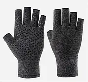 Arthritis Compression Gloves, for Arthritis, Rheumatoid, Osteoarthritis, Carpal Tunnel Pain, for Women Men, Fingerless Hand Thumb Compression Anti-Slip Glue dot Gloves for Work (Gray, L)