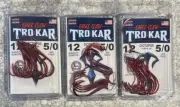 3 Packs TroKar Octopus Red Hooks 5/0