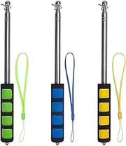 TuoYi 3 Pack Telescoping Handheld Flagpole, Stainless Portable Steel Handheld Flagpole with Anti-Slip Grip for Teachers and Tour Guides(25.5cm,26cm,28.3cm)
