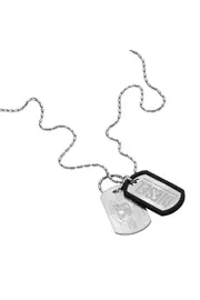 [Diesel] Diesel - Stainless Steel Dog Tag Necklace - Necklaces - Unisex - Silver UNI Silver