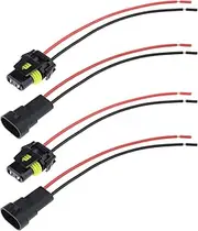 ECSiNG 4Pcs 9005 9006 HB3 HB4 Bulb Sockets Wiring Harness 2 Pin Fog Lights Wiring Harnes Car Part Accessories for Headlights Fog Lights 12V-24V