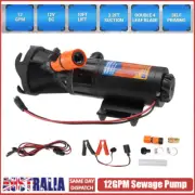 12V RV Portable Macerator Pump 12GPM Sewage Waste Water Pump for Boat Camping RV