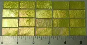 1120.31 - 20 1/2" x 1" IRIDIZED TRANSPARENT YELLOW BULLSEYE GLASS 90 COE