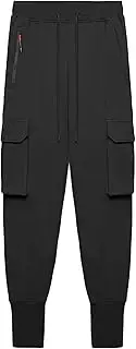[Generic] Mens Sweatpants with Zipper Pockets Workout Sport Running Pants Cargo Fitness Tapered Joggers Slim Fit Track Pants