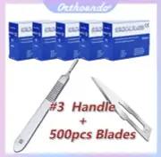 500 Sterile Surgical Blades #11 With FREE Scalpel Knife Handle #3 Dental Medical
