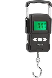 LIFKOME 75kg Handheld Luggage Scale Digital LCD Display for Accurate Weighing Lightweight Body Compact Design for Travel Fishing and Home Use Black