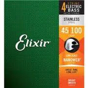 Elixir #14652 Bass Guitar Strings Nanoweb Stainless Steel 45-100 Light