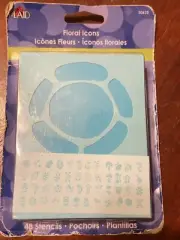 New In Package Plaid Floral Icons Stencils Set Reusable 48 Stencils # 30633 NEW