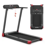 Costway Folding Electric Treadmill 12km/h LED Screen APP Control Exercise Running Walking Machine Home Gym Red