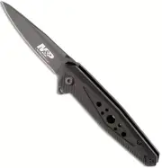 Smith & Wesson M&P Ultra Glide Flipper Knife 2.87 Black Plain Drop Point 1100074