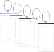 Wisdompro Cruise Luggage Tag Holder, 5 Pack Clear Waterproof Luggage Tags with Zip Seal & Steel Loops for Carnival Cruise Ships