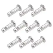 Single Hole Clevis Pins - 4mm x 12mm Flat Head 304 Stainless Steel Pin 10Pcs