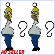 2Pc Simpsons Christmas Tree Hanging Ornament Homer Simpson Bush Meme Xmas Bauble