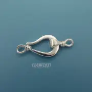 1 Set Large Solid Sterling Silver Hook Eye Clasp Connector 28mm (1.1") #33283