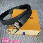 二手 LOUIS VUITTON LV SLENDER 棋盤格雙面皮帶 壓紋 寬3.5CM M9906T 免運 實拍