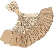 Joycraft 500Pcs Price Tags With String Attached - Kraft Blank Labeling Tags, Display Labels for Product, Jewelry, Clothing (35 x 45 mm) Brown