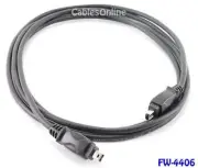 6ft. IEEE 1394 Firewire 4 Pin to 4 Pin M/M Cable, Black