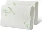Bed Pillow 2PCS Bamboo Memory Foam Sleep Pillow Contoured Cervical Orthopedic Pi