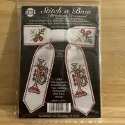 Stitch A Bow Christmas Ornament 975 Horns Cross Stitch NMI 4"x5" NOS Trumpet