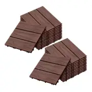 2X 11 pcs Dark Chocolate DIY Wooden Composite Decking Tiles Garden Outdoor Backy