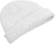 [Baluue] High Visibility Reflective Beanie for Men Women Warm Insulated Knit Hat for Winter Sports Outdoor Running Cycling Enhanced Night Safety with Reflective Fibers White