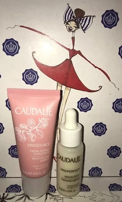 Caudalie Vinoperfect Radiance Serum & Vinosource Moisturizing Sorbet .33oz Lot