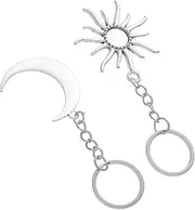 [WOFASHPURET] Lunar Keychain Set Exquisite Metal Keyring Charms for Couples Sisters and