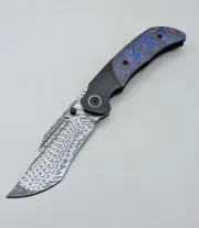 Merriken Knives Ultimatum Reate/ Black PVD/Camo Carbon Fiber/Damasteel Blade