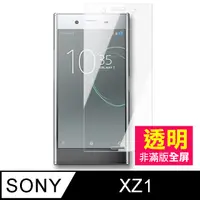 在飛比找PChome24h購物優惠-Sony Xperia XZ1 透明 手機鋼化膜保護貼