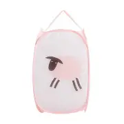 2PCS Folding Laundry Storage Baskets Cartoon Storage Barrel Standing Toy Clothing Storage Bucket Laundry Organizer Holder Pouch Household PINKSHEEP COLOR