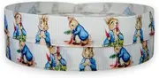 Peter Rabbit 2m x 22mm Wide for Personalised Birthday Cake Decoration Ribbon & Decorating Ideas for Present Gift Wrap Bows Toppers Wrapping for Bags Box Balloon String Cards Art Craft Ribbon