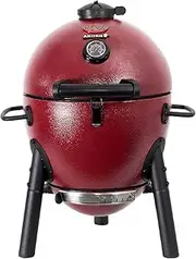 Char-Griller® AKORN® Jr. Portable Kamado Charcoal Grill and Smoker with Cast Iron Grates and Locking Lid with 155 Cooking Square Inches in Red, Model E06614