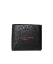 Balenciaga Logo Detailed Cash Square Folded Wallet One size Black