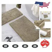 Chenille Non-Slip Bath Mat, 36" x 24" - Machine Washable with Luxurious Comfort