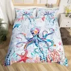 Bedding Set Full, Ocean Octopus Duvet Cover for Kids Sealife Comforter Cover