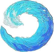 Water Wave Figurine - Acrylic Blue Sea Crest Sculpture, Fused Glass Marine Wave Art Panel | Coastal Wave Decor with Stand, Home Decoration Collectible Ornament for Living Room, Bedroom