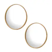Oikiture Wall Mirrors Round 80cm Wooden Set of 2 Home Decor