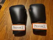 ProForce Black Leatherette Unisex Boxing/kickboxing, Cardio Gloves Orange Palm