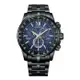 【CITIZEN 星辰】韋禮安廣告款 CB5885-85L 光動能 電波萬年曆 鋼錶帶 三眼計時男錶 黑/藍 台南 時代
