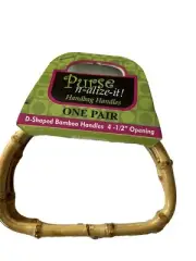 Purse n-alize-it Handbag Handles NATURAL BAMBOO 4.5" D-Shape Purse Bag