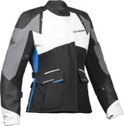 Ixon Balder Damen Motorcycle Textile Jacket, black-grey-blue, Size M Black Grey Blue