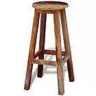 Wooden Bar Stool Kitchen Cafe Chairs With Footrests Handmade Home Furniture